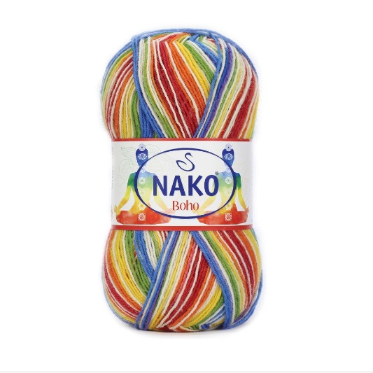 Пряжа Nako BOHO CONCEPT (Цвет: 82444 радуга)