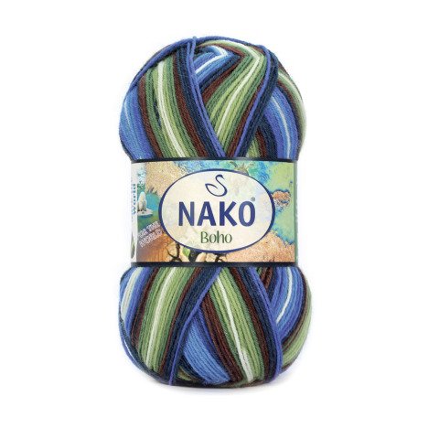 Пряжа Nako BOHO CONCEPT (Цвет: 82451 василек-аспарагус)