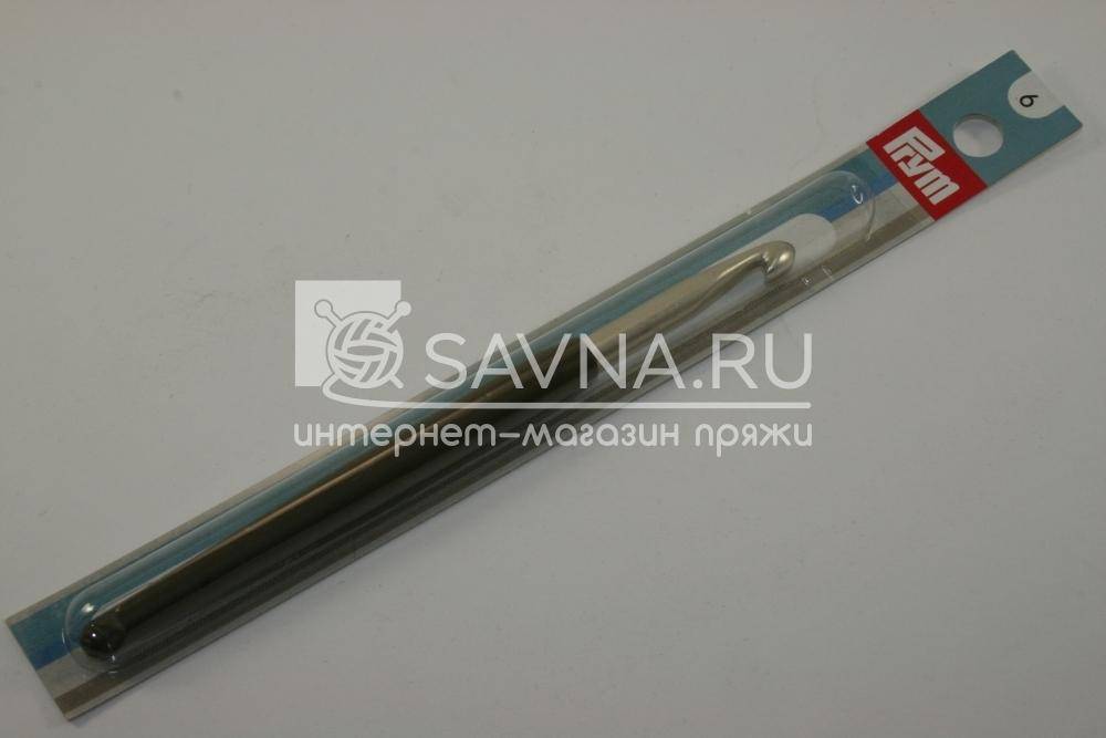 Крючок вяз. PRYM цв.ручка алюм. 6,0 мм