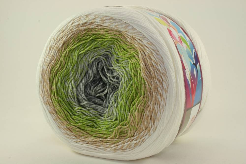 Пряжа Yarn Art FLOWERS (Цвет: 274 бело-бежево-зеленый)