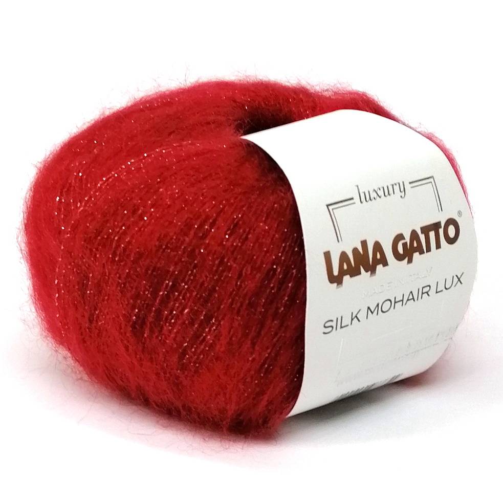 Пряжа Lana Gatto SILK MOHAIR LUX (Цвет: 6026 темно-красный)