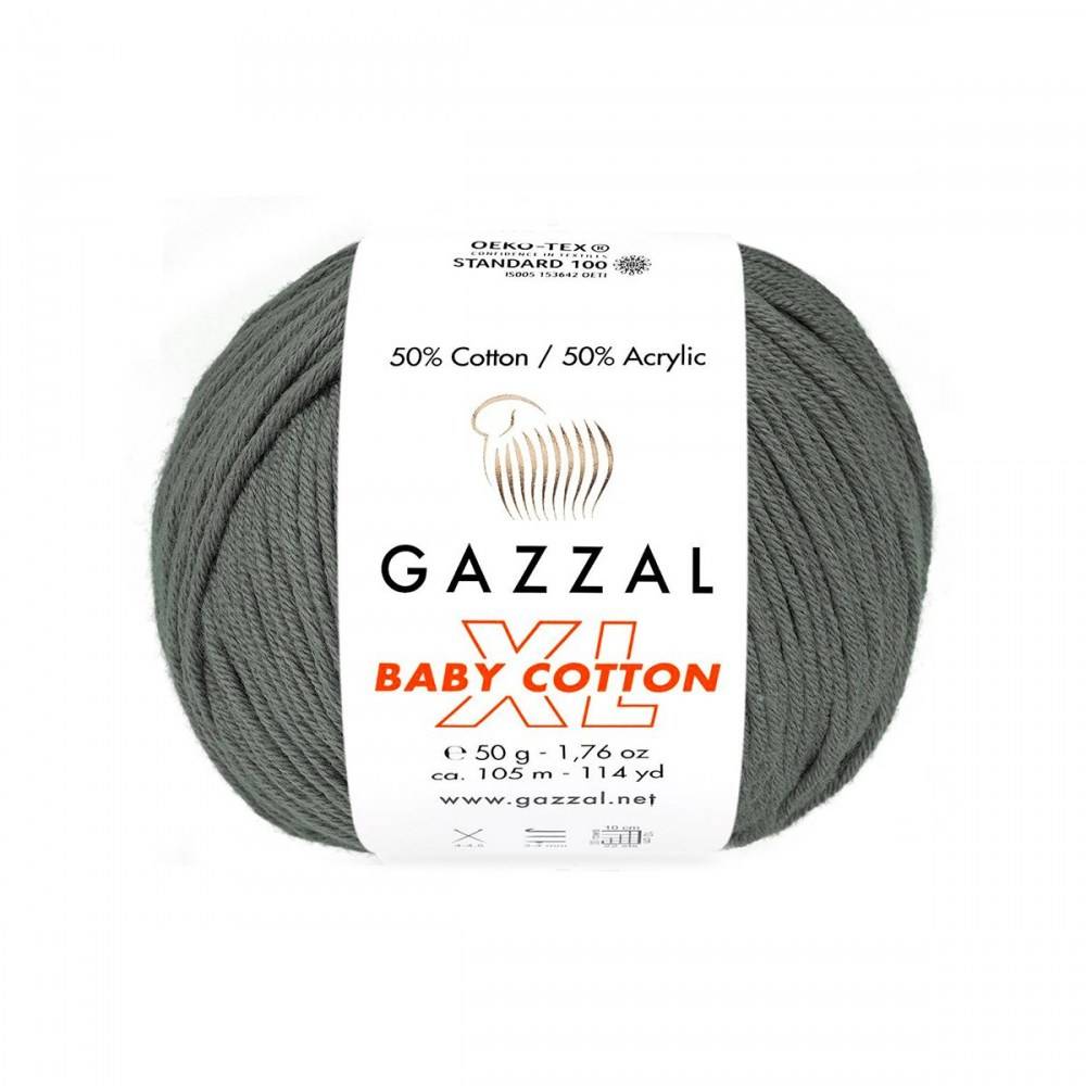 Пряжа Gazzal BABY COTTON XL (Цвет: 3450 темно-серый)