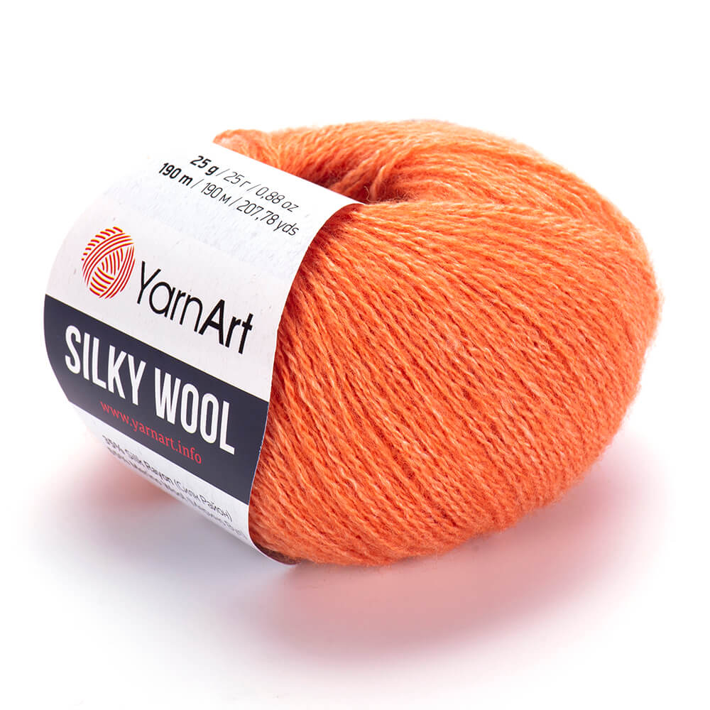 Пряжа Yarn Art SILKY WOOL (Цвет: 338 оранжевый)