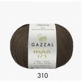 Пряжа Gazzal WOOL 175 (Цвет: 310 горький шоколад)