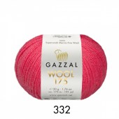Пряжа Gazzal WOOL 175 (Цвет: 332 яркий коралл)