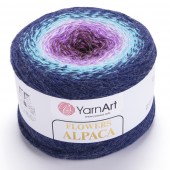 Пряжа Yarn Art Flowers Alpaca (Цвет: 433 т.синий-голубой-сиреневый)