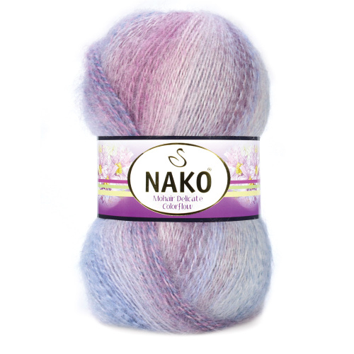 Пряжа Nako MOHAIR DELICATE COLOR FLOW (Цвет: 75718 голубой-розовый-сирень)