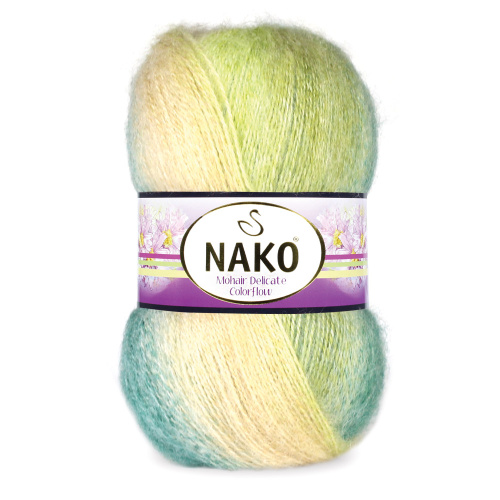 Пряжа Nako MOHAIR DELICATE COLOR FLOW (Цвет: 76055 св.беж-зеленый)