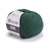 Пряжа Yarn Art JEANS  (Цвет: 92 темно-зеленый)