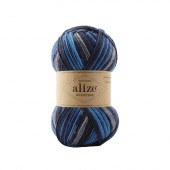 Пряжа Alize WOOLTIME (Цвет: 11011 синий/серый)
