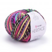 Пряжа Yarn Art HERITAGE (Цвет: 340 розово-зелёно-лимонный)