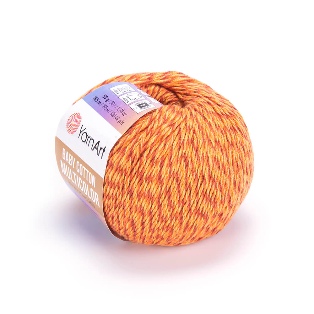 Пряжа Yarn Art BABY COTTON MULTICOLOR (Цвет: 5208 желто-оранжевый меланж)