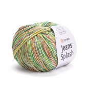 Пряжа Yarn Art JEANS SPLASH (Цвет: 940 оранжевый/зелёный)