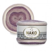 Пряжа Nako ANGORA LUKS COLOR (Цвет: 82360 пыльная сирень-сливовый-белый)