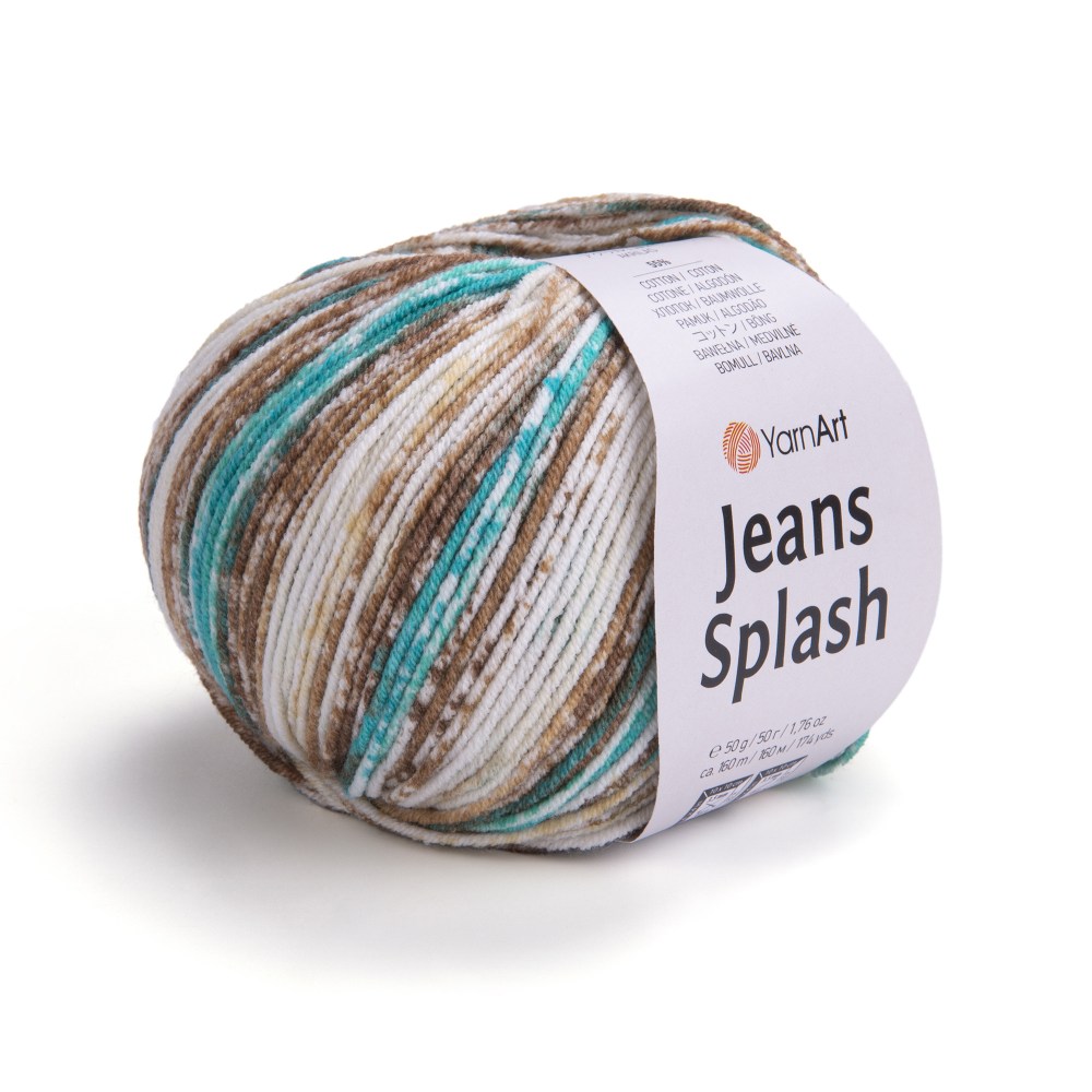 Пряжа Yarn Art JEANS SPLASH (Цвет: 951 беж/зелёная бирюза)