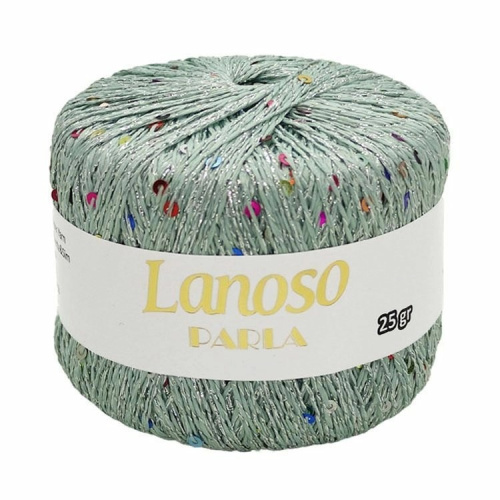 Пряжа Lanoso PARLA (Цвет: 1900 мята/разноцветные пайетки)