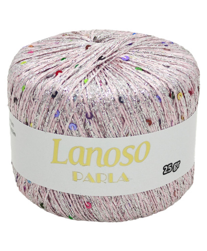 Пряжа Lanoso PARLA (Цвет: 3100 бледно-розовый/разноцветные пайетки)