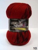 Пряжа Color City KANGAROO WOOL CRAZY COLOR (Цвет: 10 т.красный/черный штрих)