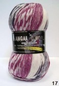 Пряжа Color City KANGAROO WOOL CRAZY COLOR (Цвет: 17 малиновый/кремовый/т.серый)