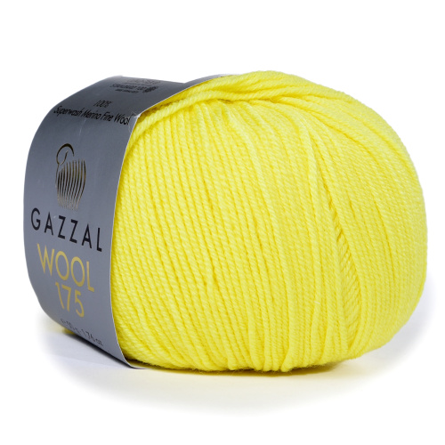 Пряжа Gazzal WOOL 175 (Цвет: 352 лимонный)