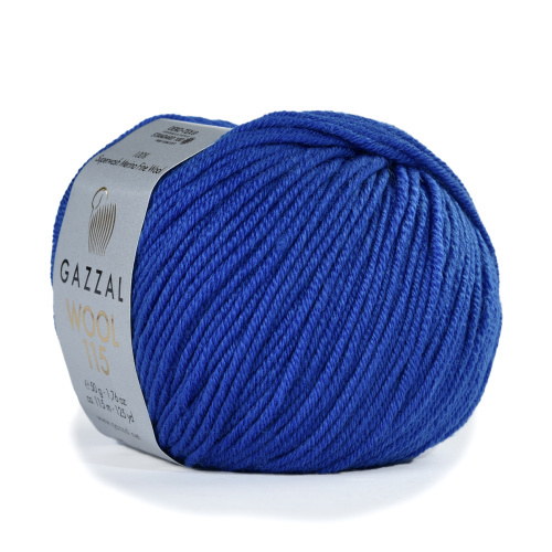 Пряжа Gazzal WOOL 115 (Цвет: 3330 ярко-синий)