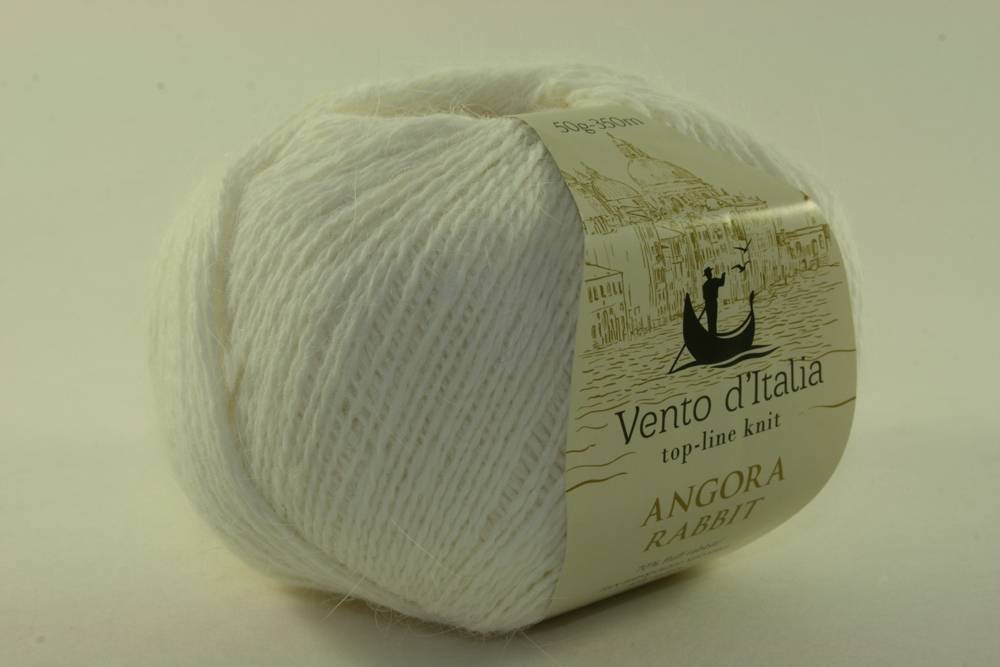 Пряжа Vento d'Italia ANGORA RABBIT-400 (Цвет: 201 белый)