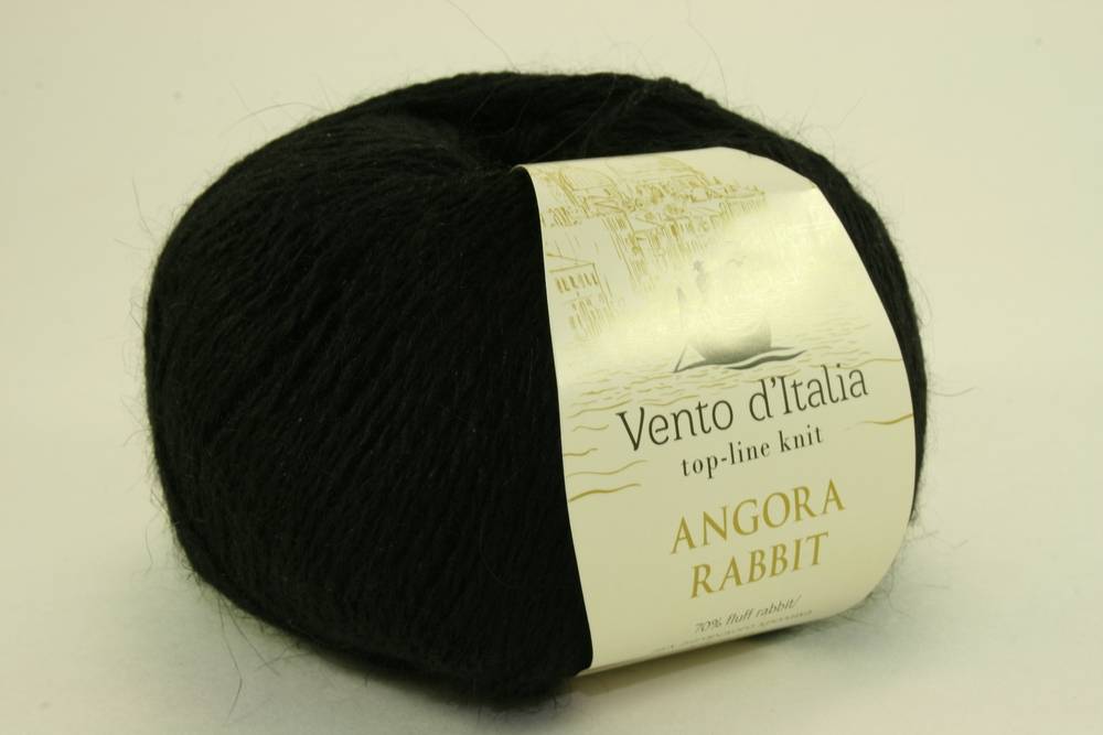 Пряжа Vento d'Italia ANGORA RABBIT-400 (Цвет: 208 черный)