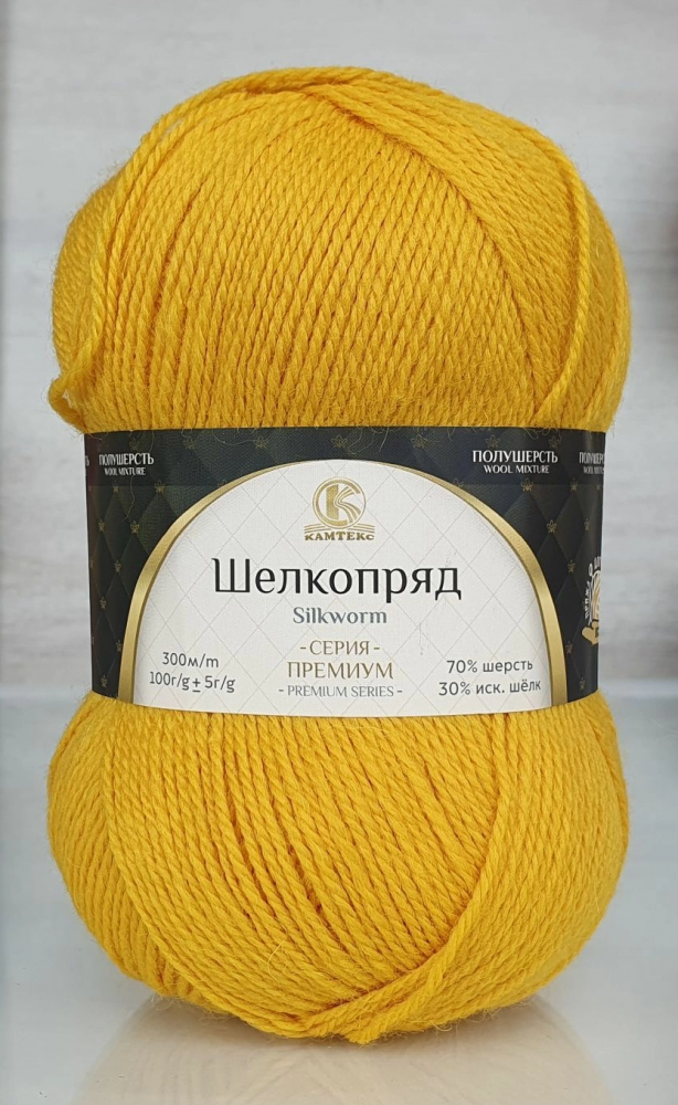 Пряжа Камтекс ШЕЛКОПРЯД (Цвет: 033 горчица)