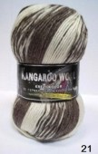 Пряжа Color City KANGAROO WOOL CRAZY COLOR (Цвет: 21 т.коричневый/молочный)