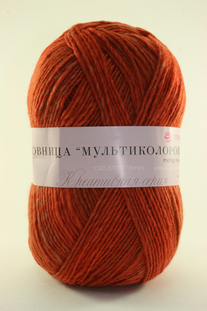 Пряжа Пехорка РОВНИЦА МУЛЬТИКОЛОРОВАЯ (Цвет: 1617 тыквенный пирог)