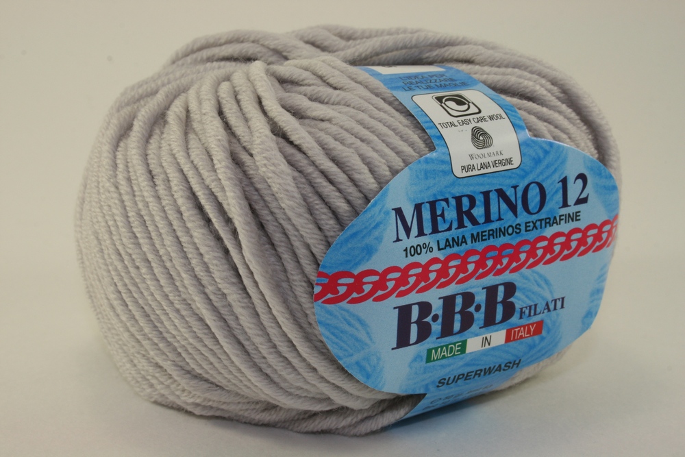 Пряжа BBB MERINO 12 (Цвет: 9501 светло-серый)