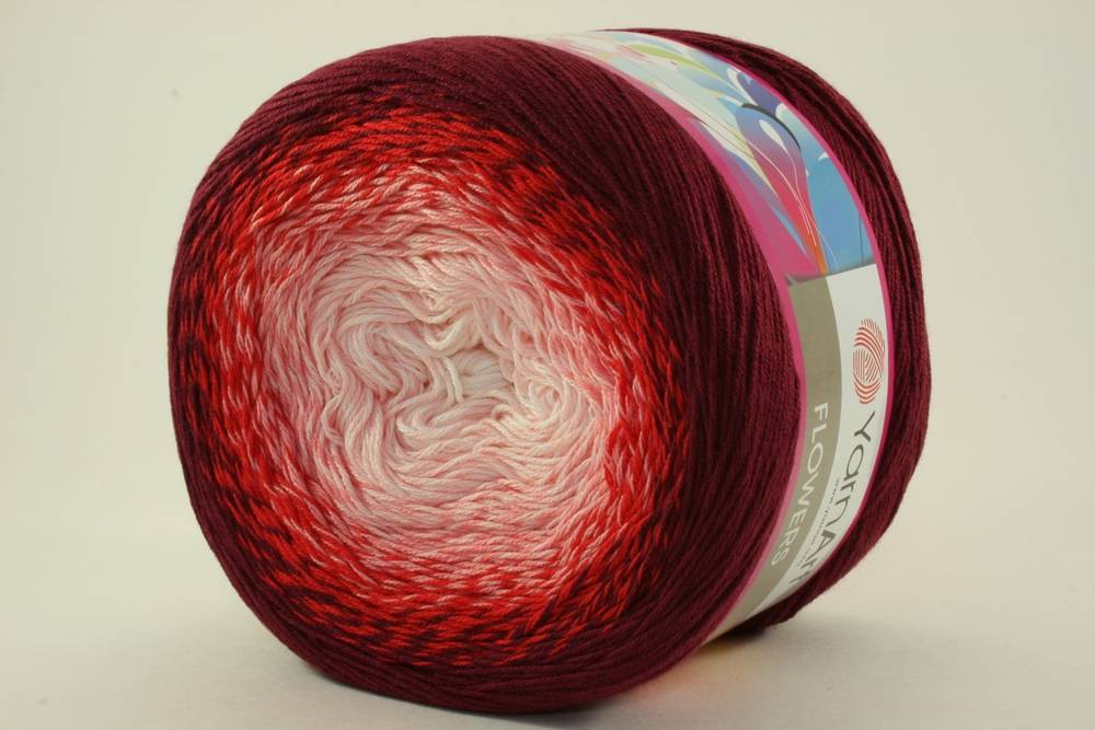 Пряжа Yarn Art FLOWERS (Цвет: 269 бордово-красно-розовый)
