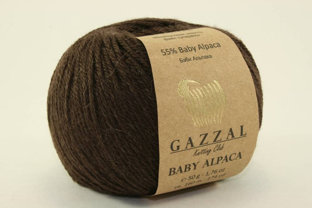 Пряжа Gazzal BABY ALPACA (Цвет: 46004 темно-коричневый)