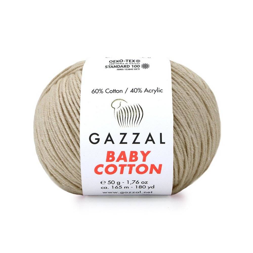 Пряжа Gazzal BABY COTTON (Цвет: 3446 холодный беж)