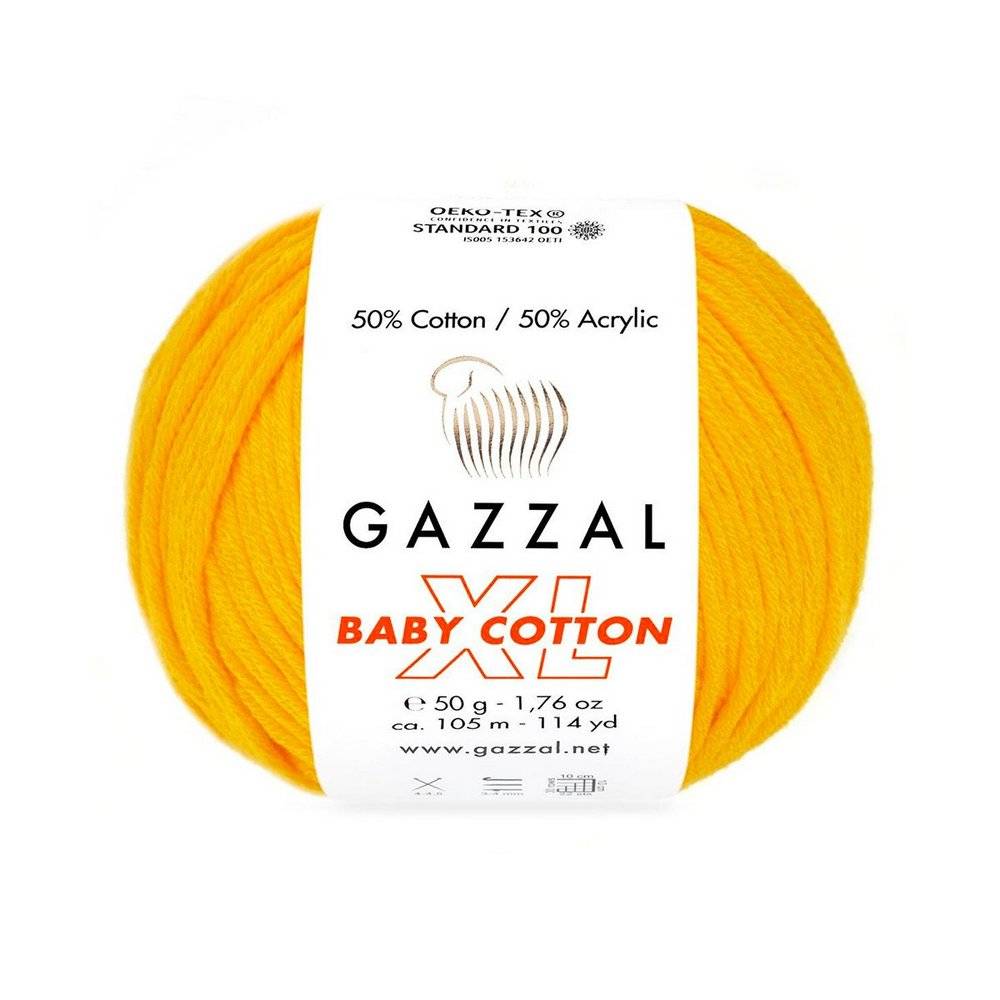 Пряжа Gazzal BABY COTTON XL (Цвет: 3417 желтый)