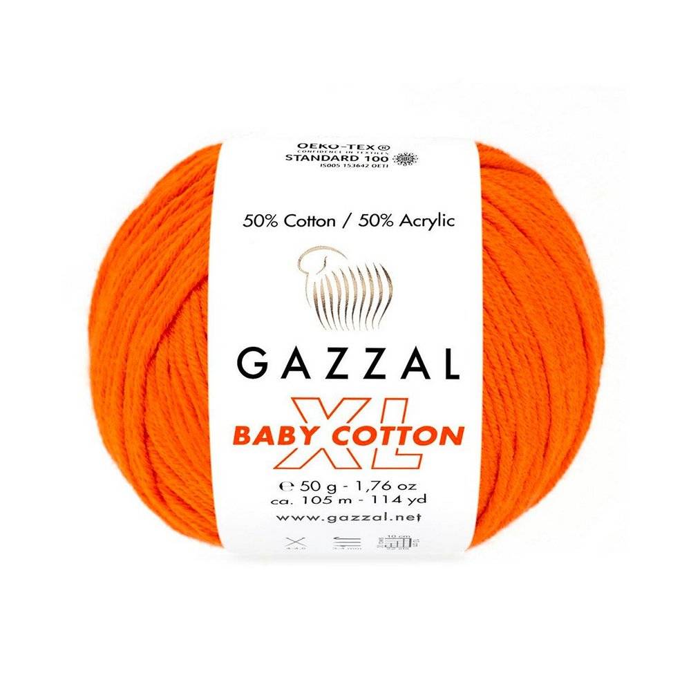 Пряжа Gazzal BABY COTTON XL (Цвет: 3419 оранжевый)
