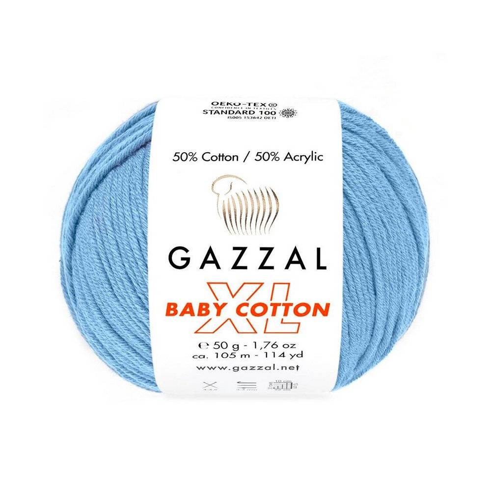 Пряжа Gazzal BABY COTTON XL (Цвет: 3423 голубой)