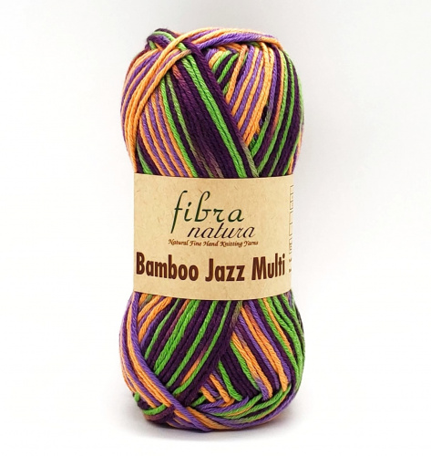 Пряжа Fibra Natura BAMBOO JAZZ MULTI (Цвет: 306 фиолетово-зелено-оранжевый)