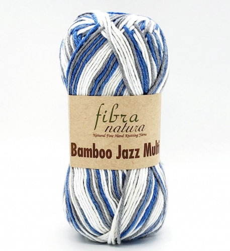 Пряжа Fibra Natura BAMBOO JAZZ MULTI (Цвет: 310 бело-серо-синий)