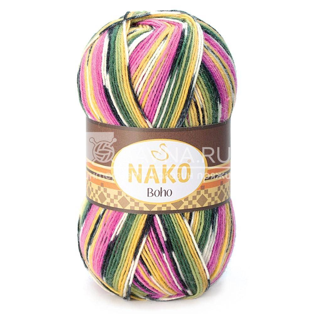 Пряжа Nako BOHO (Цвет: 81255 розово-желто-зеленый)