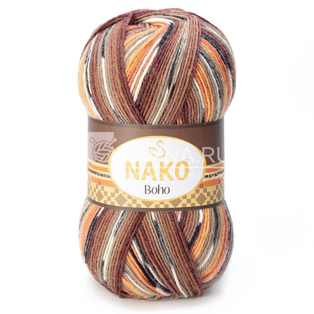 Пряжа Nako BOHO (Цвет: 81257 оранжево-коричнево-желтый)