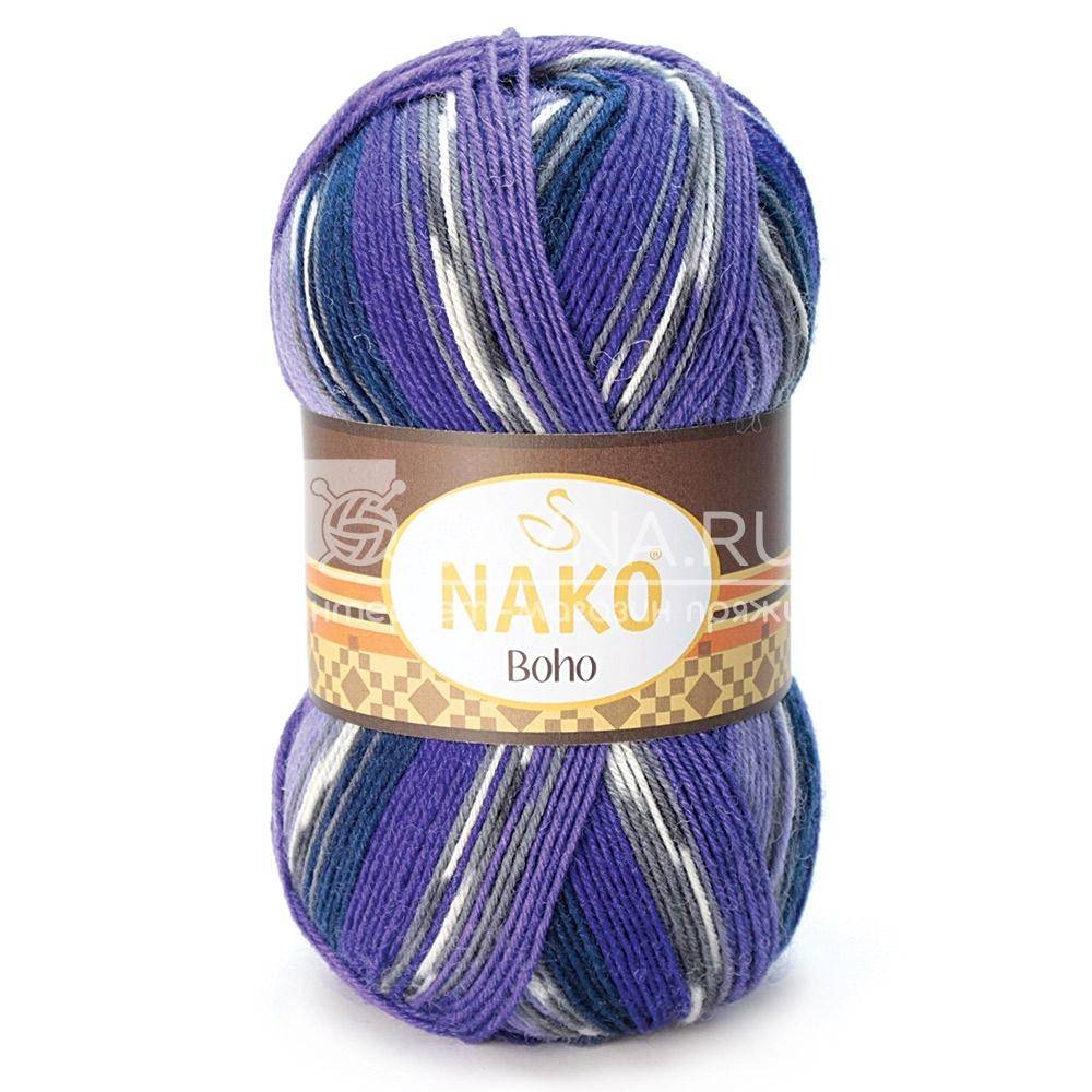 Пряжа Nako BOHO (Цвет: 81259 фиолетово-сиренево-серый)