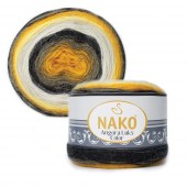 Пряжа Nako ANGORA LUKS COLOR (Цвет: 81908 бело-серо-лимонно-черный)