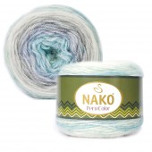 Пряжа Nako PERU COLOR (Цвет: 32184 зелено-серо-молочно-голубой)