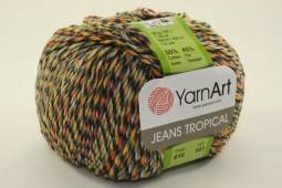 Пряжа Yarn Art JEANS TROPICAL (Цвет: 610 серо-желто-черный)