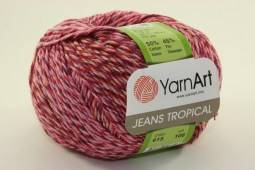 Пряжа Yarn Art JEANS TROPICAL (Цвет: 615 розово-бордовый)