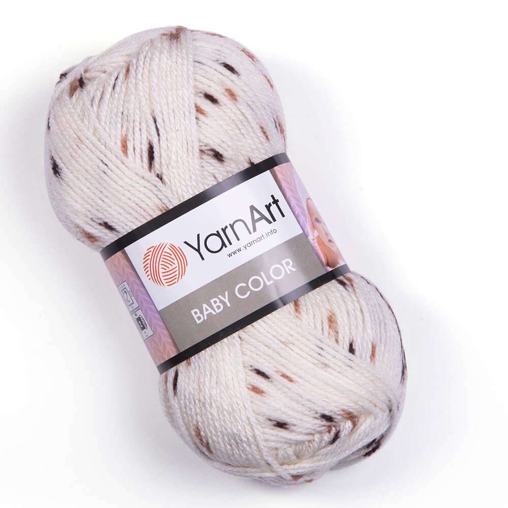 Пряжа Yarn Art BABY COLOR (Цвет: 269 белый с коричневыми крап.)