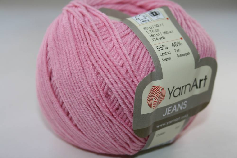 Пряжа Yarn Art JEANS  (Цвет: 36 розовый)