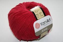 Пряжа Yarn Art JEANS  (Цвет: 51 темно-красный)