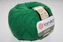 Пряжа Yarn Art JEANS  (Цвет: 52 зеленый)